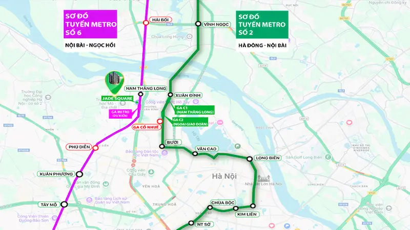 Sơ đồ tuyến Metro 2 và 6