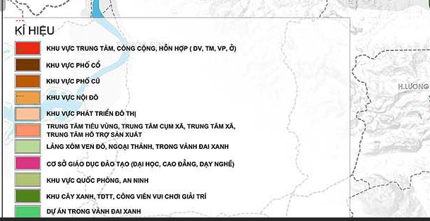 Kí hiệu các loại đất trong quy hoạch Hà Nội tầm nhìn 100 năm